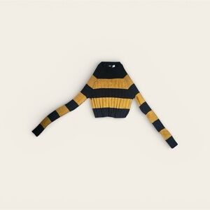BDG Black and Gold Striped Crop Top